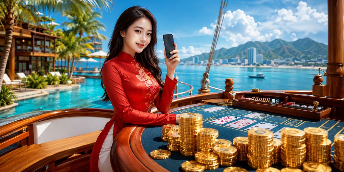 Người phụ nữ mặc áo dài tại Nha Trang tham gia bàn baccarat trực tuyến trên điện thoại di động